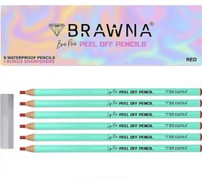 img 4 attached to BRAWNA Pro Lip Pencils Set With Sharpener - Waterproof And Durable For Long-Lasting PMU Lip Blush - 6 Pcs In Red