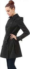 img 3 attached to Waterproof Hooded Trench Coat For Women: The BGSD Leah Mid-Length Coat