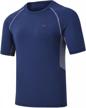 men's upf 50+ sun protection quick dry short sleeve swim rash guard t-shirts athletic workout running tops logo
