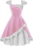 charming & classic: babyonline women's polka dot cocktail dress with cap sleeves & flared hem logo