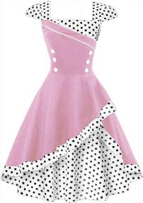 img 4 attached to Charming & Classic: Babyonline Women'S Polka Dot Cocktail Dress With Cap Sleeves & Flared Hem