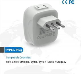 img 2 attached to [2-Pack] Italy Travel Power Adapter, VINTAR 3 Prong Grounded Plug With 2 USB And 2 American Outlets, 4 In 1 Outlet Adaptor, Italy Travel Plug Adapter For USA To Italy Uruguay Chile (Type L)