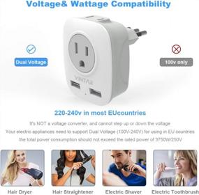 img 1 attached to [2-Pack] Italy Travel Power Adapter, VINTAR 3 Prong Grounded Plug With 2 USB And 2 American Outlets, 4 In 1 Outlet Adaptor, Italy Travel Plug Adapter For USA To Italy Uruguay Chile (Type L)