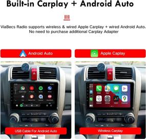 img 2 attached to 🚗 ViaBecs 9" Touch Screen Head Unit Carplay for Honda CRV 2007-2011: Android 10.0 Car Stereo with Bluetooth, Rear/Front-View Camera Support, AM/FM, USB & Android Auto
