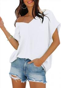 img 2 attached to Stay Chic This Summer With Cordat'S Women'S V-Neck Short Sleeve Tops