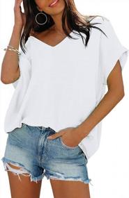 img 3 attached to Stay Chic This Summer With Cordat'S Women'S V-Neck Short Sleeve Tops