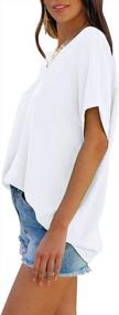 img 1 attached to Stay Chic This Summer With Cordat'S Women'S V-Neck Short Sleeve Tops