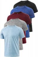 men's dry fit athletic tees 4-5 pack - moisture wicking exercise fitness shirts short sleeves gym workout top логотип