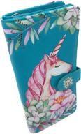 teal women's handbags & wallets: shag wear unicorn wallet logo