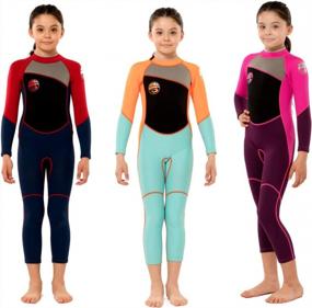 img 4 attached to Scubadonkey'S Toddler Girls' Wetsuit: 2.5Mm Neoprene With UPF 50+ Protection And CPSC Safety Standards Compliant