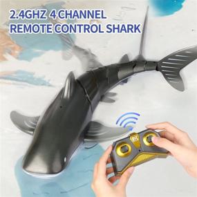 img 2 attached to 2.4G 1:16 Scale High Simulation Remote Control Shark Pool Toys - Rechargeable RC 🦈 Water Shark Toy for All Ages - Perfect Gift for Boys, Girls, and Adults (Black)