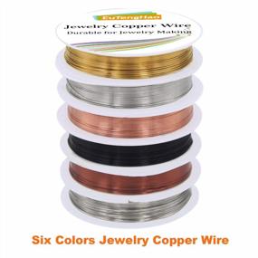 img 3 attached to 6-Pack 24 Gauge Copper Wire Jewelry Beading Supplies For Bracelets, Necklaces & Crafts - 6 Colors By EuTengHao