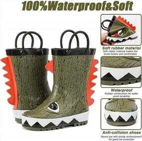 img 1 attached to ALEADER Kids Waterproof Rubber Rain Boots - Fun Prints & Handles For Girls, Boys & Toddlers