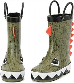 img 3 attached to ALEADER Kids Waterproof Rubber Rain Boots - Fun Prints & Handles For Girls, Boys & Toddlers