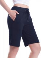 stay comfortable in style: mixmatchy women's ultra-soft fleece shorts with adjustable waistband logo