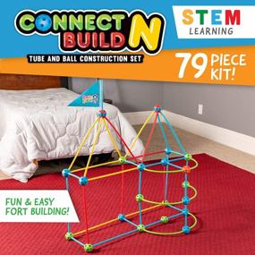 img 3 attached to Стартовый набор STEM Building Toy из 79 предметов: Eezy Peezy Connect N Build Toys для детей