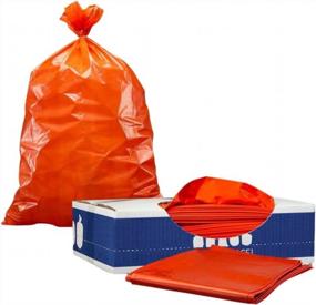 img 4 attached to Оранжевые мешки для мусора на 33 галлона | 1,5-миллионные вкладыши для мусорных баков | Plasticplace (100 штук) — 33 X 39 дюймов (W33RNG15)