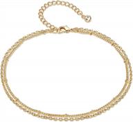 boho chic: fettero's 14k gold plated satellite bead chain anklet for a stylish beach look logo