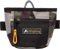 ollydog goodie treat bag, dog treat pouch, waist belt clip for hands-free training, magnetic closure, dog training and behavior aids, three ways to wear, (swedish camo) logo
