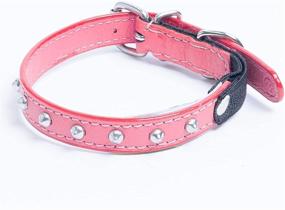 img 4 attached to Angel Pet Supplies Leather Studded Cats ~ Collars, Harnesses & Leashes