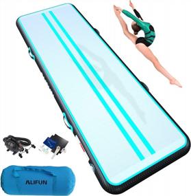 img 4 attached to Get Your Flip On With ALIFUN Inflatable Gymnastics Tumbling Track Air Mat – Available In Multiple Sizes And Thicknesses With Electric Air Pump Included!