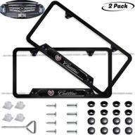 2-pieces cadillac logo stainless steel resin license plate frame logo