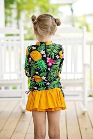 img 1 attached to Girls Pineapple Long Sleeve Rash Guard 2-Piece Swimsuit With Pants (FBA)