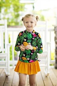 img 2 attached to Girls Pineapple Long Sleeve Rash Guard 2-Piece Swimsuit With Pants (FBA)