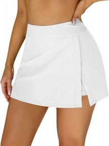 img 4 attached to Tummy Control Swim Skirt With Built-In Shorts - High Waist Bathing Suit Bottoms For Women, Featuring A Stylish Split To Enhance Your Look - ANFILIA Swimwear