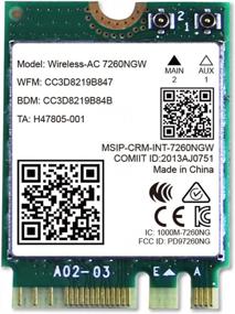 img 4 attached to 📶 Wireless Network Adapter - M2 2230 Wi-Fi Card - Dual Band 802.11AC 2x2 MIMO - 300Mbps 2.4GHz or 867Mbps 5GHz - Bluetooth 4.0 - Intel Wireless-AC 7260 NGW - for Laptop and Desktop PCs