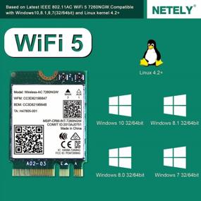 img 2 attached to 📶 Wireless Network Adapter - M2 2230 Wi-Fi Card - Dual Band 802.11AC 2x2 MIMO - 300Mbps 2.4GHz or 867Mbps 5GHz - Bluetooth 4.0 - Intel Wireless-AC 7260 NGW - for Laptop and Desktop PCs