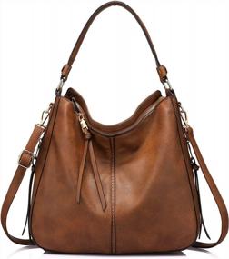 img 4 attached to Women'S Faux Leather Designer Hobo Bag, Large Bucket Purse For Ladies
