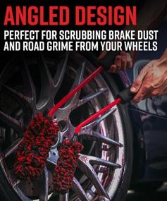 img 2 attached to 🔧 Adam's Angled Wheel Detailing Brush - Car Cleaning Brush for Wheels and Rims, Use with Wheel Cleaner, Rim Cleaner, and Chrome Cleaner, Car Wash Brush for Removing Brake Dust from Barrels and Hard-to-Reach Areas (Bundle)