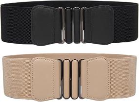 img 4 attached to 👗 Elastic Waistband Dresses for Women's Accessories - Belts, by Swtddy