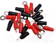 🔴 rtb48-20 ring terminal 20 pack with red black boot - 5/16&#34; 8mm stud hole (4 gauge) logo