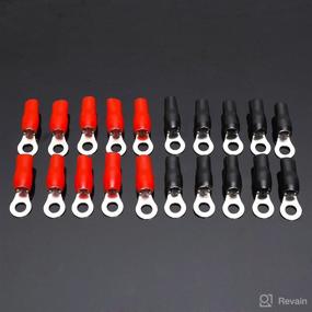 img 1 attached to 🔴 RTB48-20 Ring Terminal 20 Pack with Red Black Boot - 5/16&#34; 8mm Stud Hole (4 Gauge)