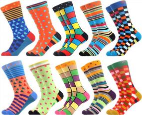 img 4 attached to 🧦 WeciBor Men's Colorful Fancy Novelty Funny Crew Socks - Cool and Comfy Casual Pack!