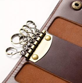 img 3 attached to Ancicraft Leather Key Case With Card Holder And Wallet - A Stylish Keychain Gift
