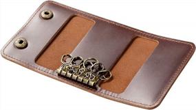 img 1 attached to Ancicraft Leather Key Case With Card Holder And Wallet - A Stylish Keychain Gift