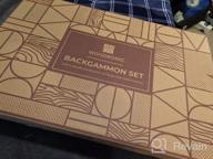 img 1 attached to Woodronic Wooden Backgammon Set: Classic Folding Board Game With Smart Strategy Tactics In Walnut-Mahogany Case review by Devin Perry