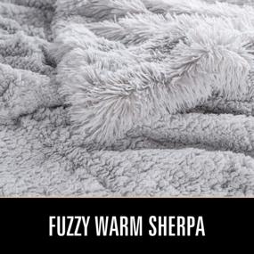 img 1 attached to Get Cozy And Comfy With LOCHAS Super Soft Shaggy Faux Fur Blanket In Light Grey - Perfect For Couch, Bed, And Sofa!