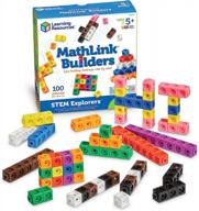 🧮 stem explorers mathlink builders: 100-piece math activity set for kids, ages 5+, kindergarten stem activities and games with mathlink cubes logo