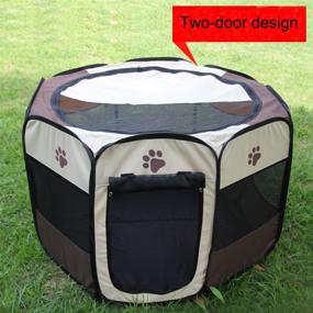 img 1 attached to Portable Foldable Pet Playpen for Dogs, Cats, Rabbits, and Kittens - Ideal for Indoor, Outdoor, and Travel Use