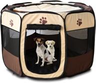 portable foldable pet playpen for dogs, cats, rabbits, and kittens - ideal for indoor, outdoor, and travel use logo