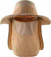 водонепроницаемая рыболовная шапка с защитой от ультрафиолета - dapaser мужская и женская шляпа-ведро с широкими полями, крышкой для лица и клапаном на шее для защиты от солнца и комфортного активного отдыха логотип