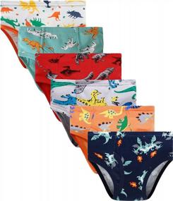 img 4 attached to Dino, Shark, Truck, Space: Fun Little Boys Briefs In A 6/3-Pack Underwear Set