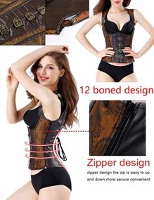 img 1 attached to TOPMELON Leather Corset Underbust Steampunk Corset Top Women Fashion Steel Boned Goth Renaissance Corset Waist Cincher