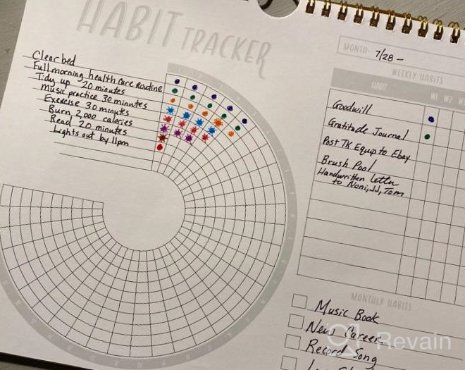 img 1 attached to Motivational Lamare Habit Tracker Calendar With Spiral Binding - Daily Habit Journal And Goal Board - Goal Setting Journal For Productivity And Workouts - Inspirational Tool For Successful Habits review by Andy Syla