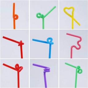 img 2 attached to Pack Of 100 Vibrantly Colored Long Plastic Straws With Flexible Design (0.23" Diameter X 10.2" Length) - Perfect For Parties And Events