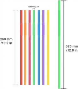 img 3 attached to Pack Of 100 Vibrantly Colored Long Plastic Straws With Flexible Design (0.23" Diameter X 10.2" Length) - Perfect For Parties And Events